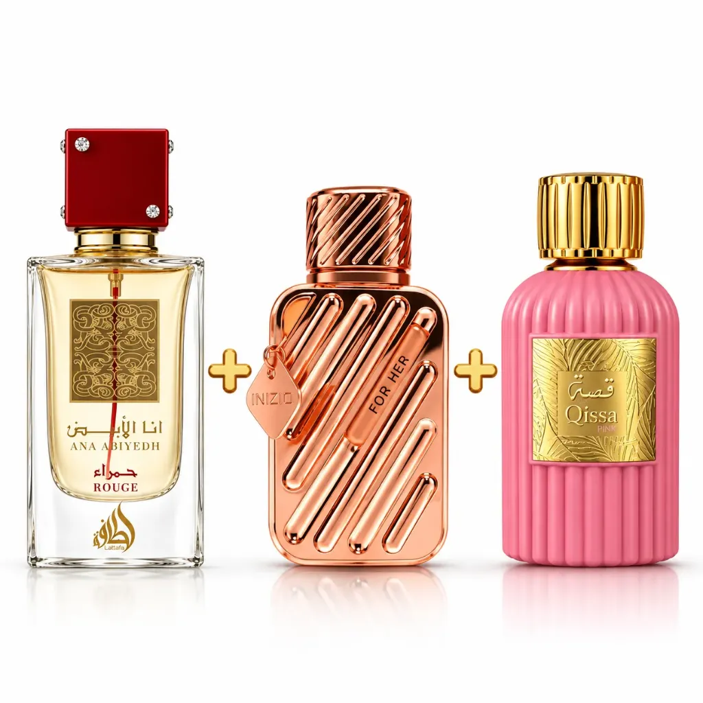 Routine Femme Fatale - Ana Abiyedh 60ml, Inizio for Her 100ml & Qissa Pink 100ml